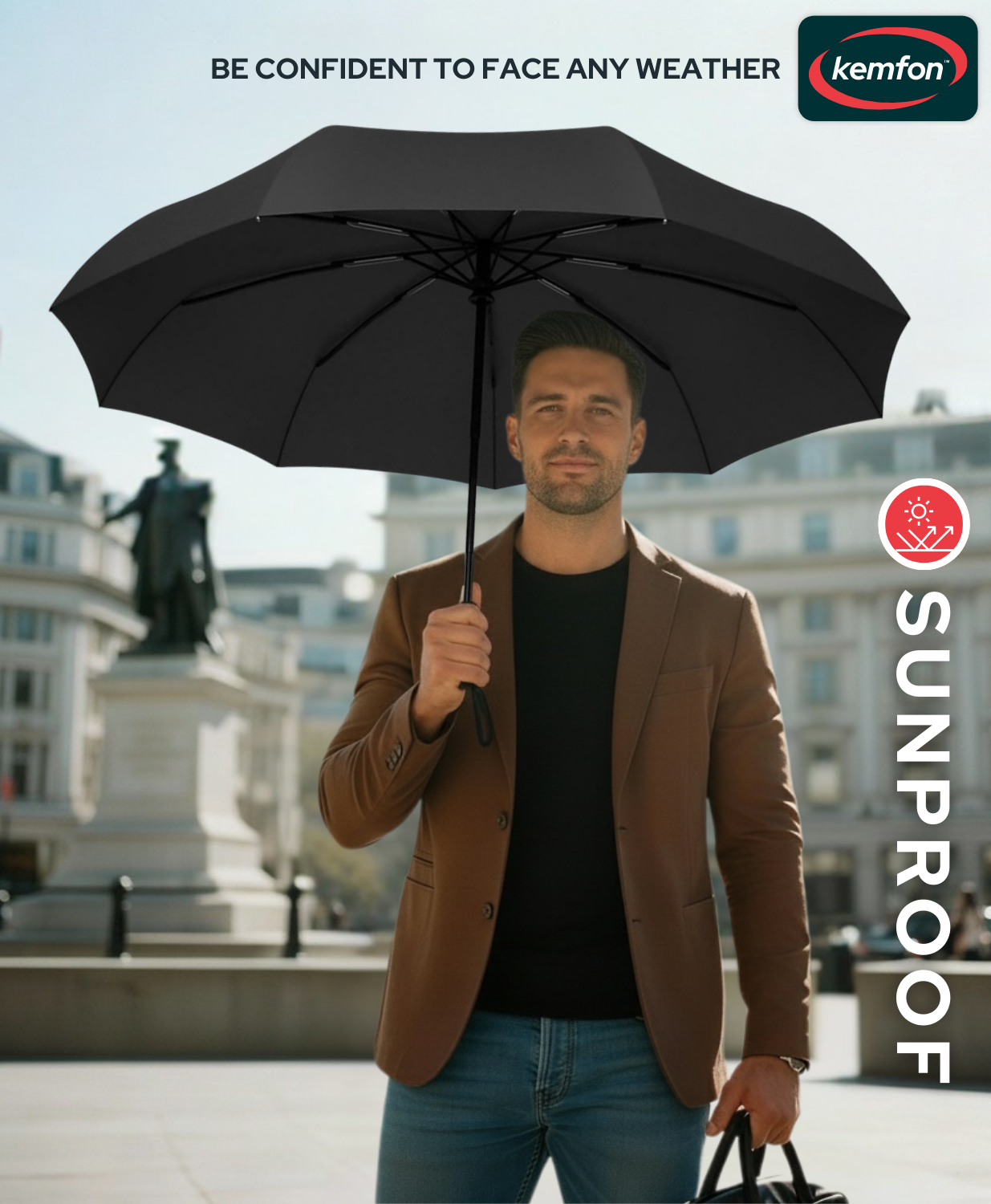 Kemfom Compact Windproof Automatic Open and Close Travel Umbrella